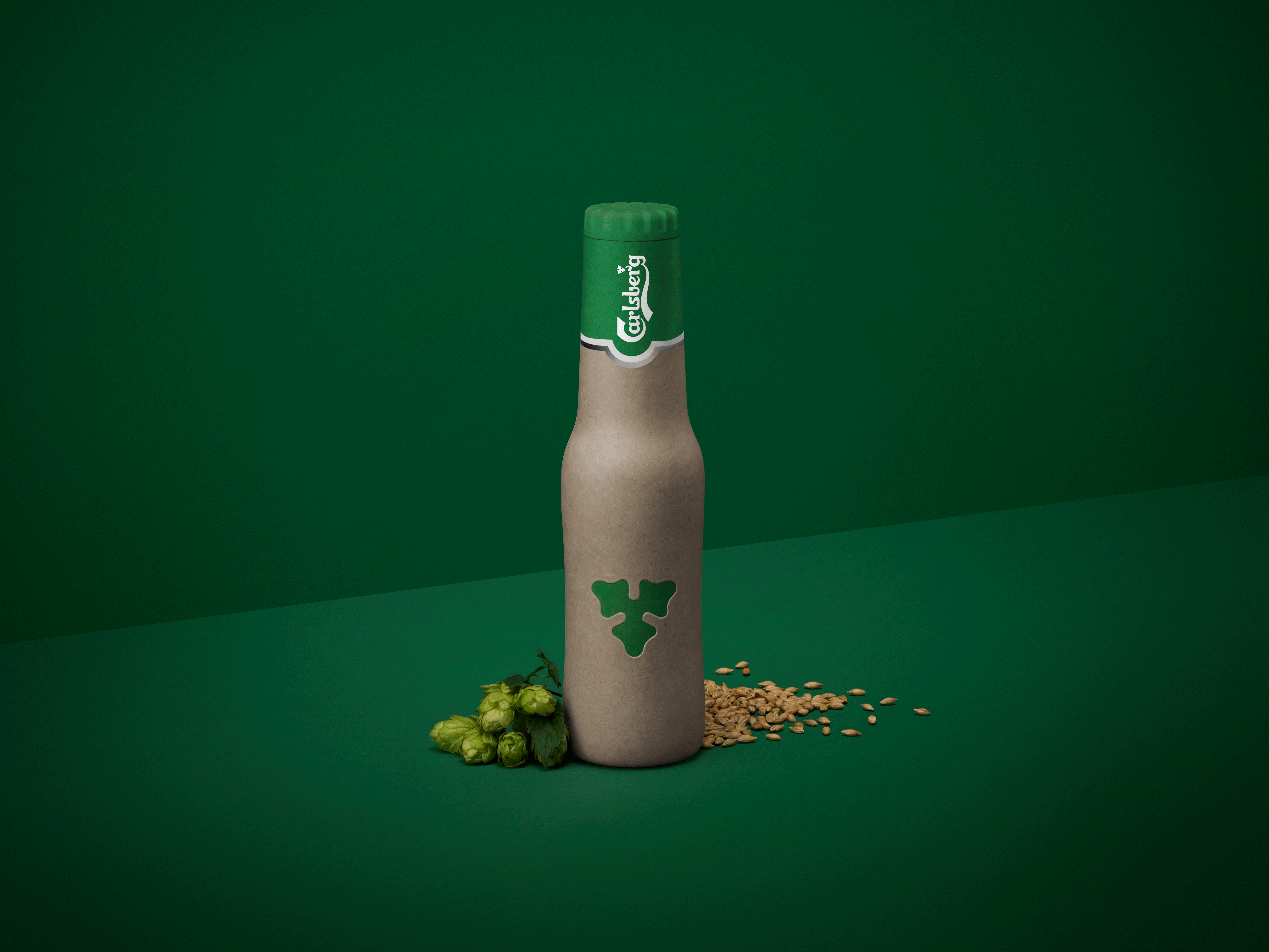 Green Fiber Bottle with barley and hops. Photo: Carlsberg