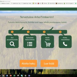 ArboTimber-ohjelman etusivu. Kuvankäsittely: Suvi Pessala