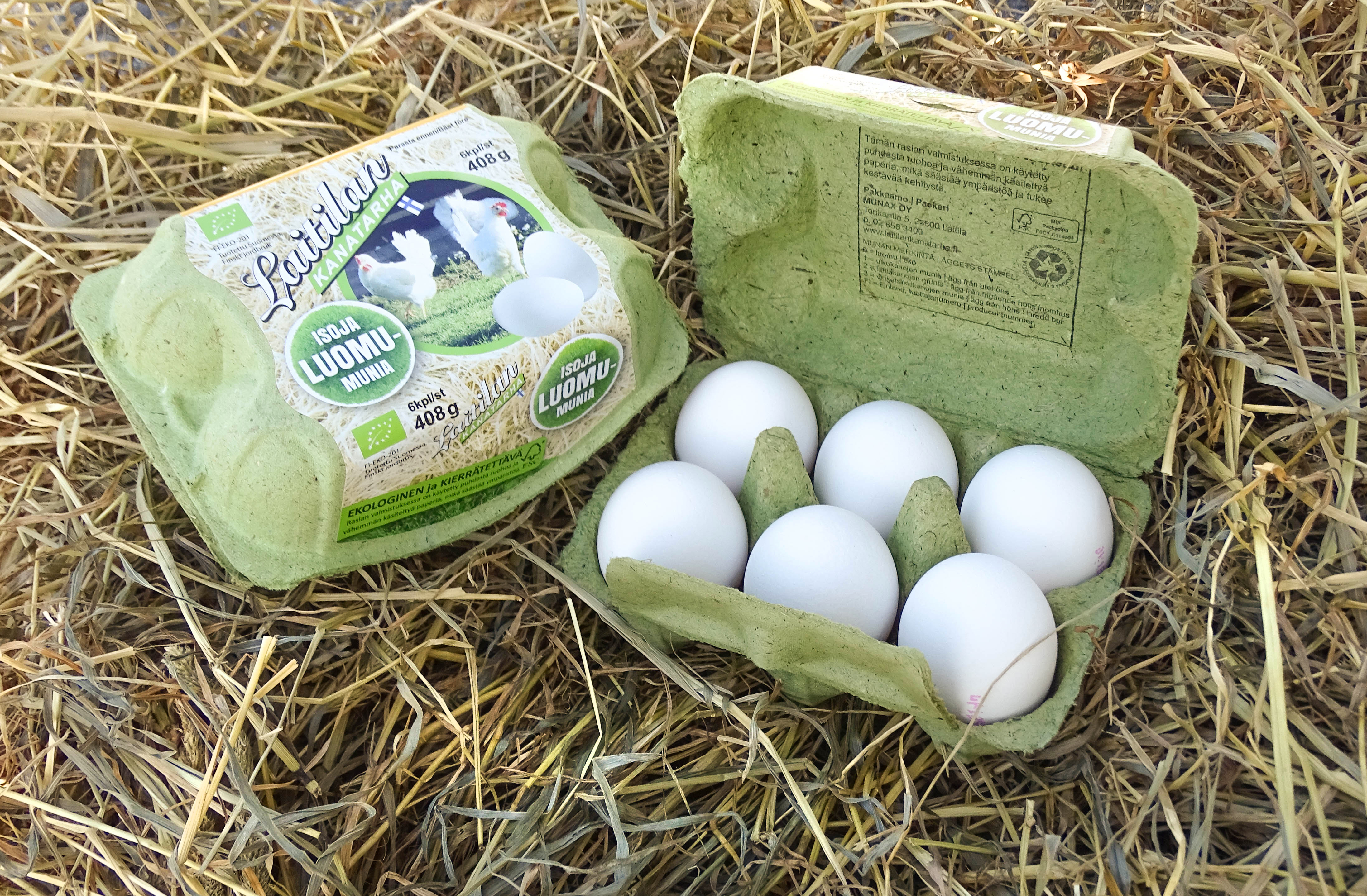 GreeNest - innovative egg packaging made with grass fibers. Photo: Munax Oy