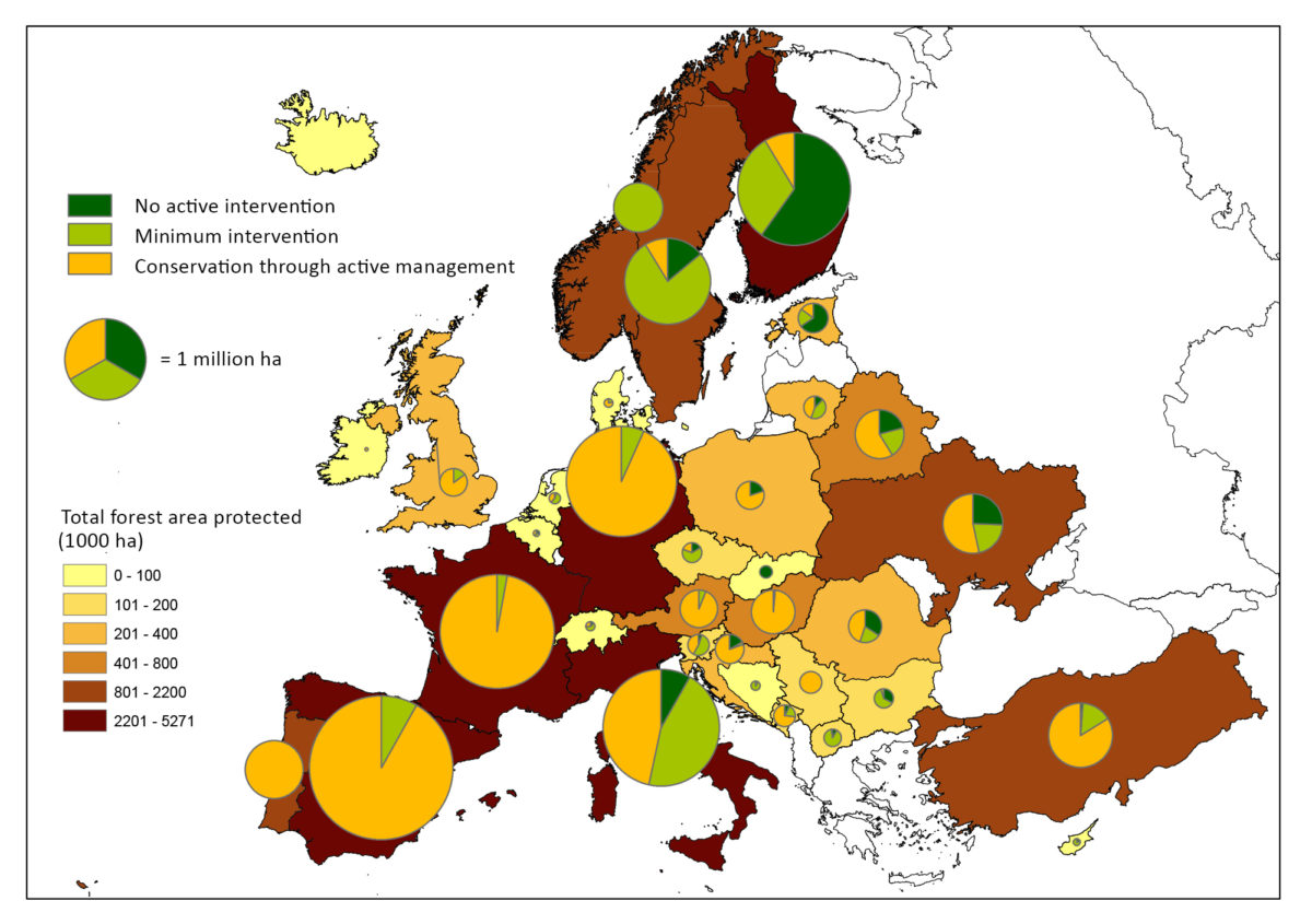 Source: Jesús San-Miguel Ayanz, Andreas Schuck, Jari Parviainen, Markus Lier: Criterion 4 in Forest Europe, 2015: State of Europe’s Forests 2015.