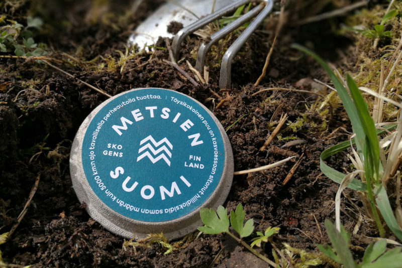 The Forest Finland project also strives to raise the nation’s consciousness about climate issues in a concrete way by giving out disks with pine seeds. Photo: Anna Kauppi
