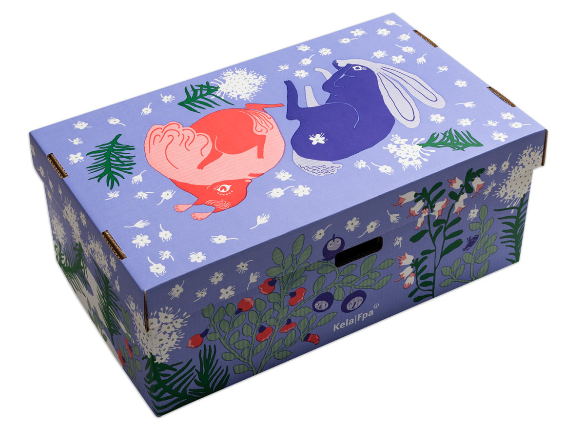 Aitiyspakkauksen nykyinen laatikko. Kuva: Kela