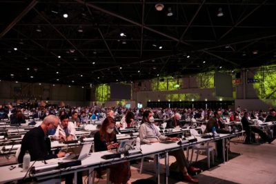 IUCN Members representatives following the debate on September. Photo: IUCN, Ecodeo, Kiara Worth