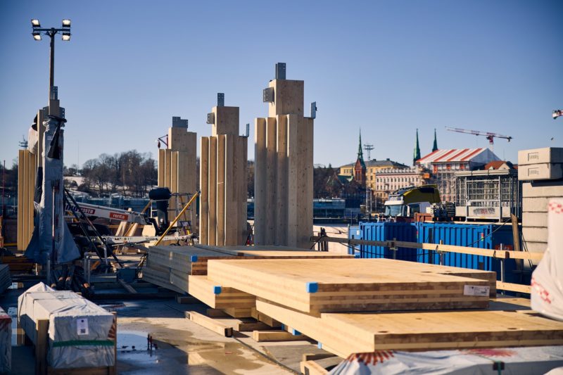 Timber construction in Helsinki, Finland