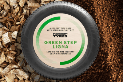 Nokian Renkaat ja UPM ovat esitelleet ensimmäisen renkaan, jossa fossiilinen noki on kokonaan korvattu ligniinipohjaisella raaka-aineella renkaan sivupinnassa.