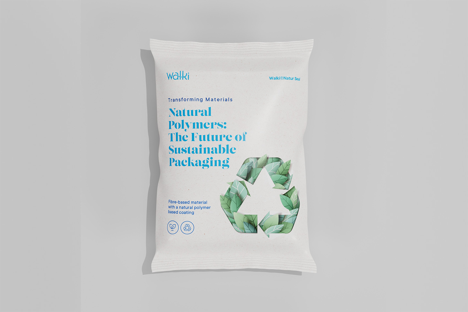 Fibre packaging with natural polymer coating