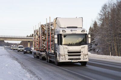 Electric timber truck. Photo: Scania