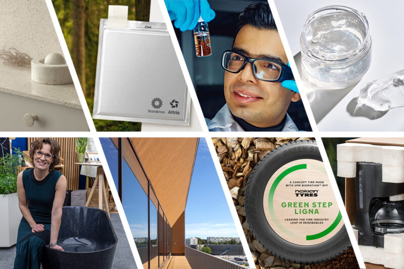 Kuvakollaasi biotalousinnovaatioista. Kuva: Vilma Issakainen