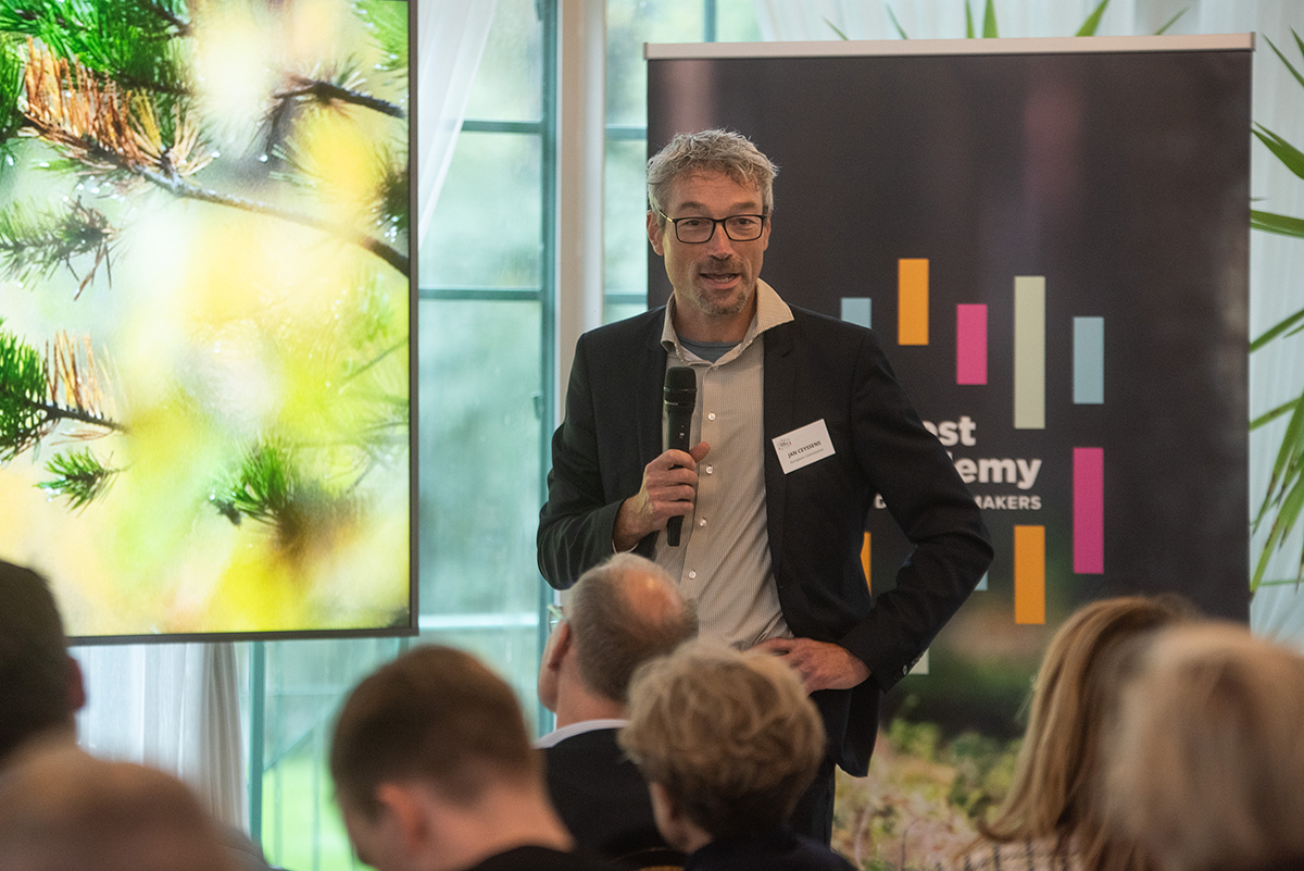 Jan Ceyssens speaking at the Forest Academy for EU Decision Makers. Photo: Vilma Issakainen