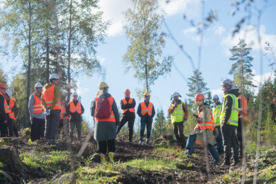 EU decision-makers at a forest site. Photo: Vilma Issakainen