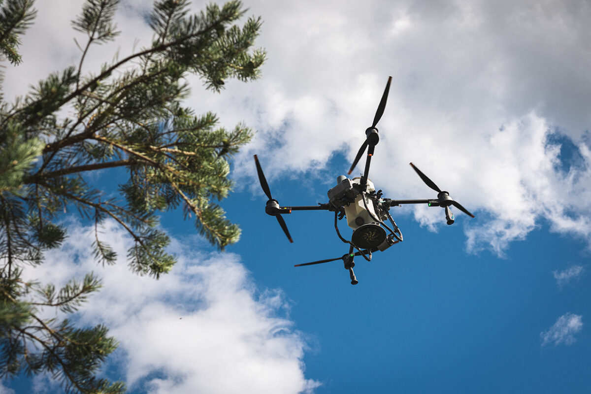 A drone in the air. Photo: Silvadrones